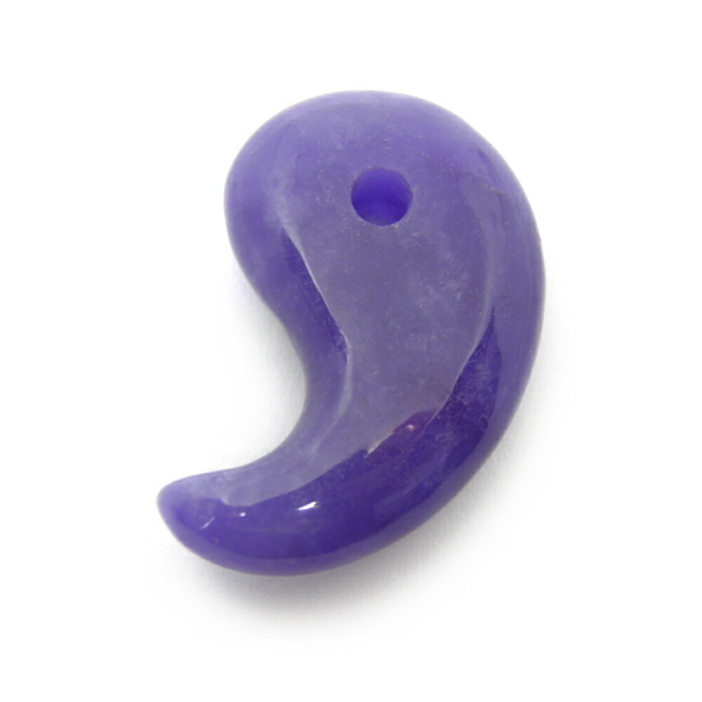 染めビルマ翡翠 勾玉 ラベンダーカラー (濃色) 勾玉30mm 現代勾玉 Mサイズ 1個売り パワーストーン / インペリアルオーラ おしゃれ かわいい オシャ...