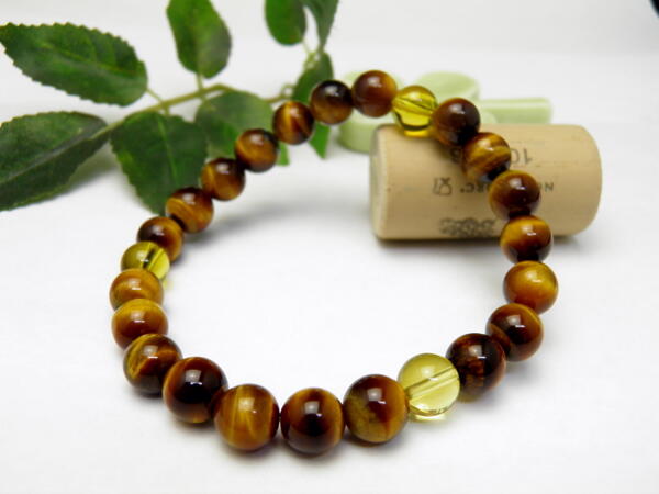 【8mm_Simple_3´sブレスレット】 タイガーアイ シトリン 数珠 天然石 パワーストーン / インペリアルオーラ おしゃれ かわいい オシャレ 可愛い...