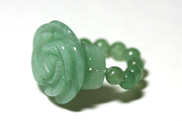 天然石 薔薇 アベンチュリン リング(指輪) パワーストーン バラ売り フラワーリング パワーストーン メンズ リング(指輪) レディース ビーズタイプリング(...