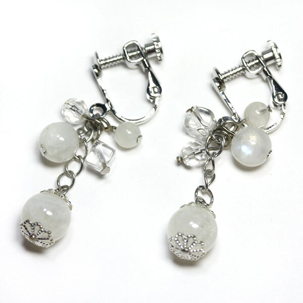 【イヤリング】誕生石イヤリング 6月 ムーンストーン レディース 女性用 ギフトに最適 天然石 風水 パワーストーン プチギフト 転勤 退職 お礼 母の日 敬老...