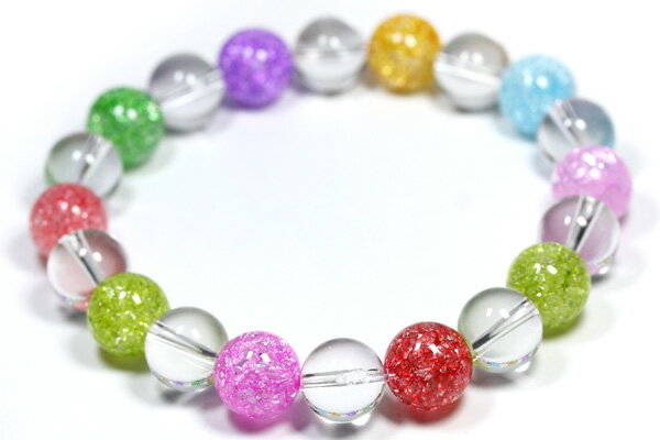 【ブレスレット】クラッシュレインボー 10mm マルチカラー 天然石 風水 パワーストーン / インペリアルオーラ おしゃれ かわいい オシャレ 可愛い プレゼ...