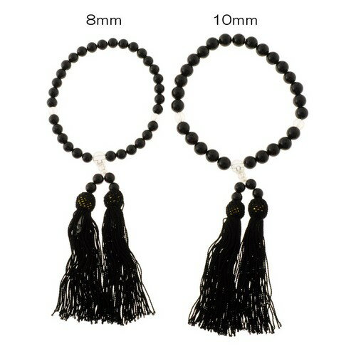 選べる2種類 ブラックアゲイト(オニキス) 8mm/10mm 念珠・数珠 天然石 パワーストーン / インペリアルオーラ おしゃれ かわいい オシャレ 可愛い ...