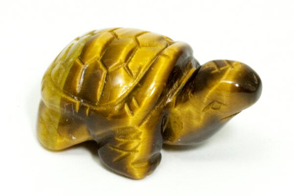 【ミニ彫り物】 かめ 亀 カメ S タイガーアイ 22mm 1個売り 天然石 パワーストーン / インペリアルオーラ おしゃれ かわいい オシャレ 可愛い プレ...