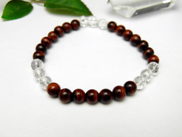 6mmシンプル3x3ブレスレット レッドタイガーアイ 【AB0001シリーズ】風水 パワーストーン / インペリアルオーラ おしゃれ かわいい オシャレ 可愛い...