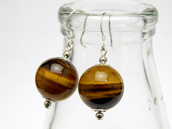 タイガーアイAAA 14mm ピアス 風水 パワーストーン プチギフト 転勤 退職 お礼 母の日 敬老の日 クリスマス ギフト / インペリアルオーラ おしゃれ かわいい オシャレ 可愛い プレゼント ギフト 贈り物