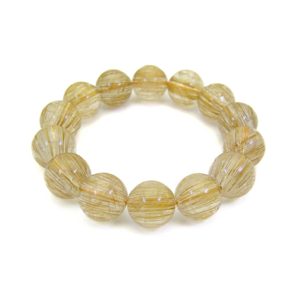 ボーナスサンデーナイト 高級品 ルチルクォーツ (針水晶) AAA 大粒15.5mm玉 NO.2 送料無料 金運 天然石 パワーストーン / インペリアルオーラ...