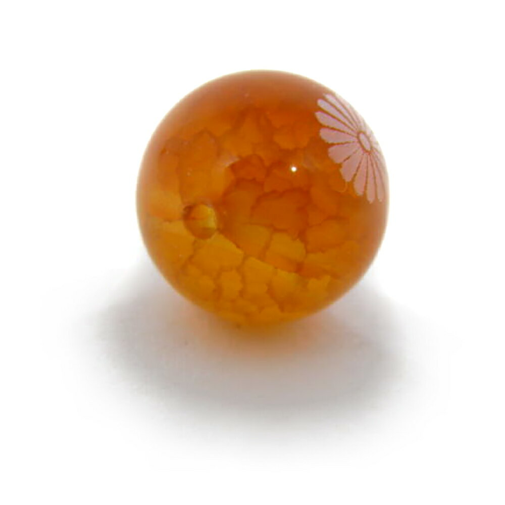 菊花紋章 ファイヤーアゲート 10mm 絵柄小 素彫り【レーザー彫刻ビーズ・彫りビーズ 】パワーストーン / インペリアルオーラ おしゃれ かわいい オシャレ 可愛い プレゼント ギフト 贈り物
