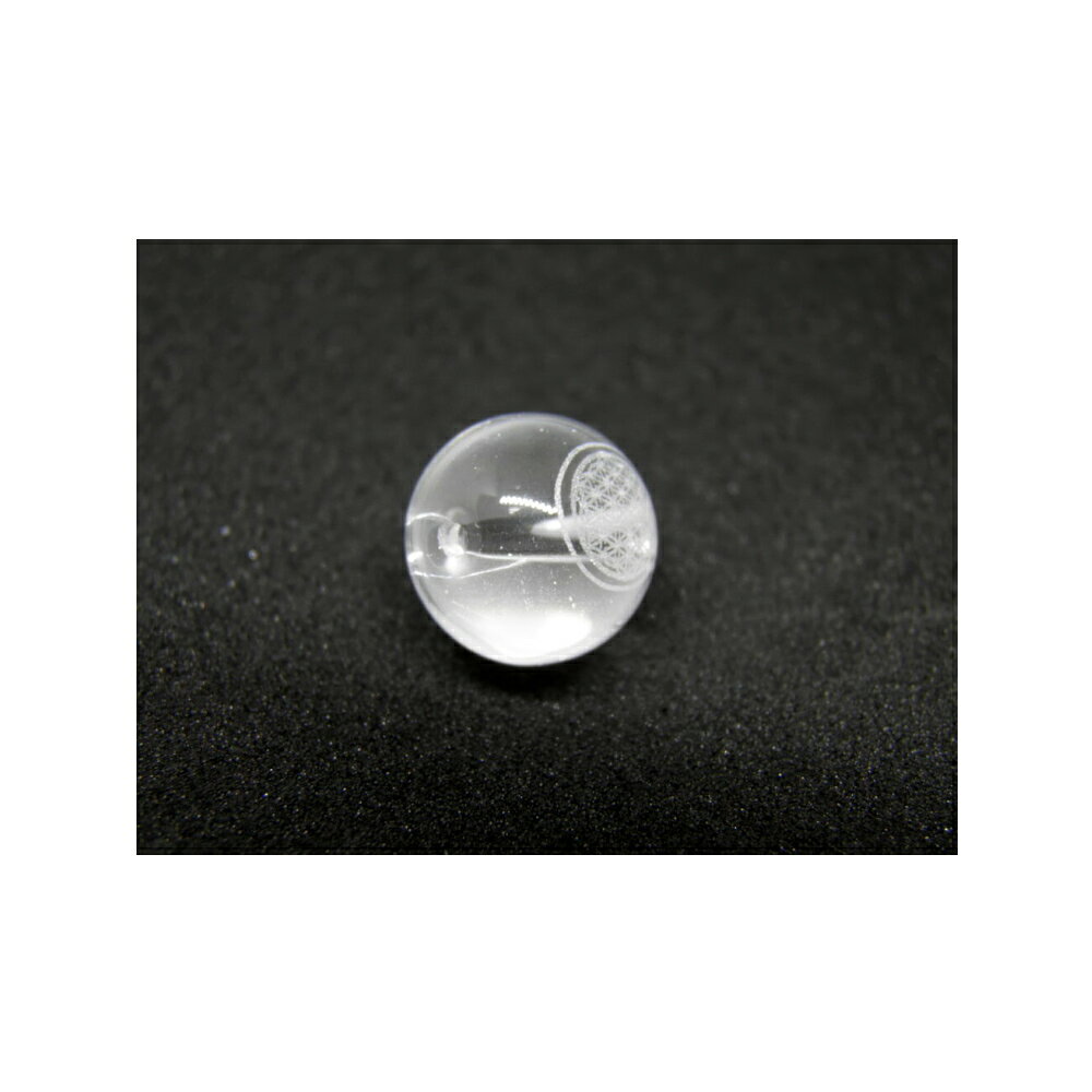 フラワーオブライフ 水晶 彫刻ビーズ（素彫り）12mm 【レーザー彫刻ビーズ・彫りビーズ 】 天然石 風水 パワーストーン / インペリアルオーラ おしゃれ かわいい オシャレ 可愛い プレゼント ギフト 贈り物