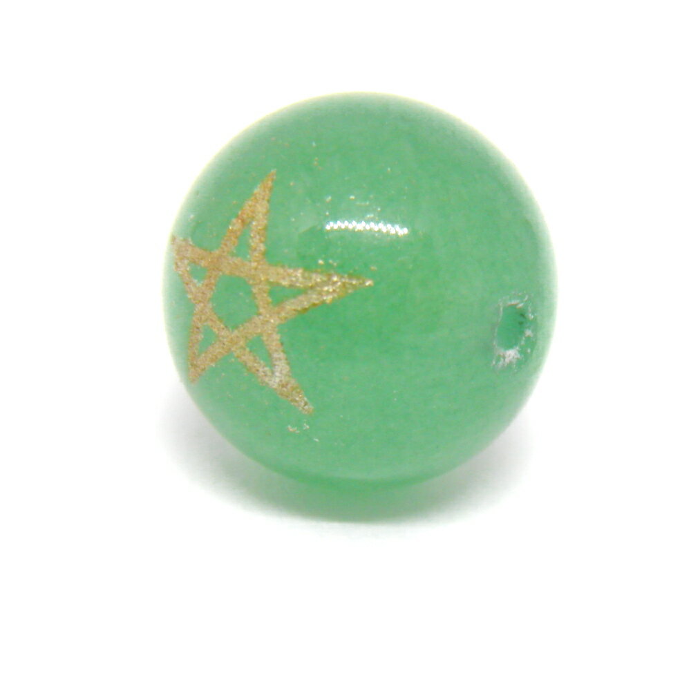 スター アベンチュリン 金彫り 五芒星 Pentagram ペンタグラム 10mm 【レーザー彫刻ビーズ・彫りビーズ 】 天然石 パワーストーン / インペリアルオーラ おしゃれ かわいい オシャレ 可愛い プレゼント ギフト 贈り物