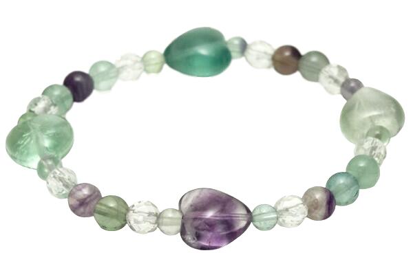 【ブレスレット】新ハート フローライト 天然石 パワーストーン / インペリアルオーラ おしゃれ かわいい オシャレ 可愛い プレゼント ギフト 贈り物