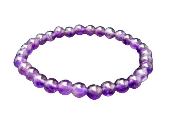 【ENDLESS_6mmブレスレット】 アメジスト/紫水晶(Amethyst)/誠実/心の平和/邪気の予防/恋愛成就/お守り 天然石 パワーストーン / インペ...