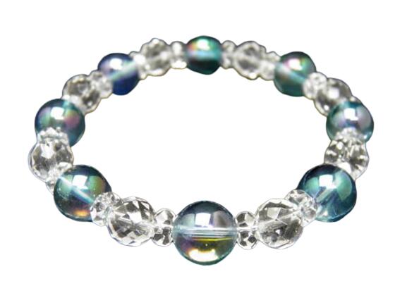 【10mm_Simple_Combiブレスレット】 アクアオーラ 水晶 64面カット 数珠 ブレスレット レディース&メンズ ギフトに最適 風水 パワーストーン...