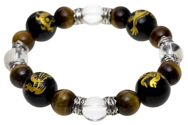 【ブレスレット】風水四神獣 オニキス (金彫り) タイガーアイ プチギフト 転勤 退職 お礼 母の日 敬老の日 ギフト / 天然石、パワーストーンの専門店インペ...