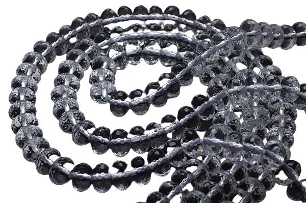 【カットビーズ】水晶 128面ボタン型カット 5×8mm 一連 天然石 パワーストーン / インペリアルオーラ おしゃれ かわいい オシャレ 可愛い プレゼント...