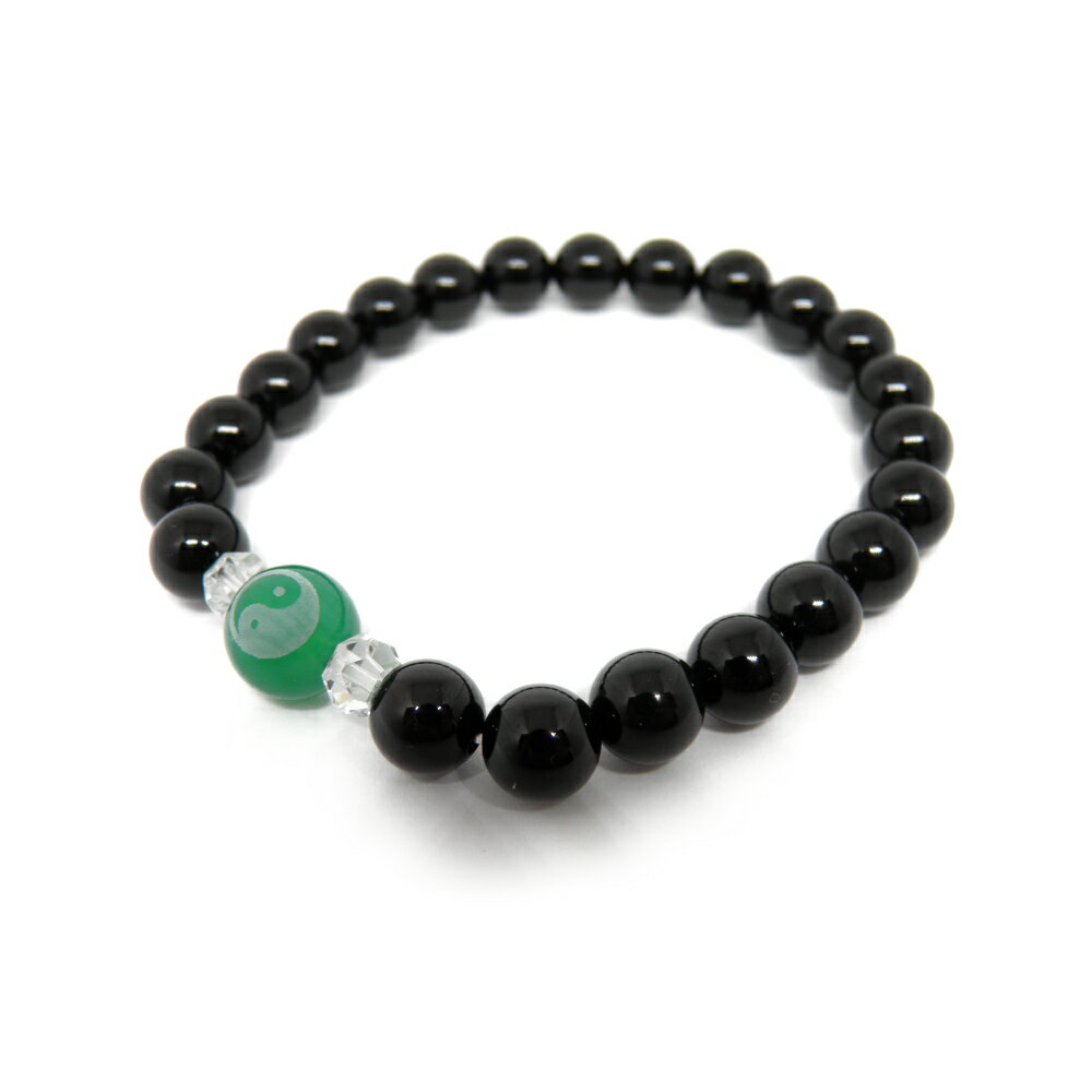陰陽太極図 10mm玉 アベンチュリン 素彫り ワンポイント オニキス ブレスレット 天然石 パワーストーン プチギフト 転勤 退職 お礼 母の日 敬老の日 ク...