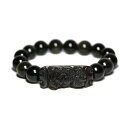 【ブレスレット】貔貅 (ひきゅう) ゴールデンオブシディアン プレートタイプ 天然石 パワーストーン プチギフト 転勤 退職 お礼 母の日 敬老の日 ギフト /...