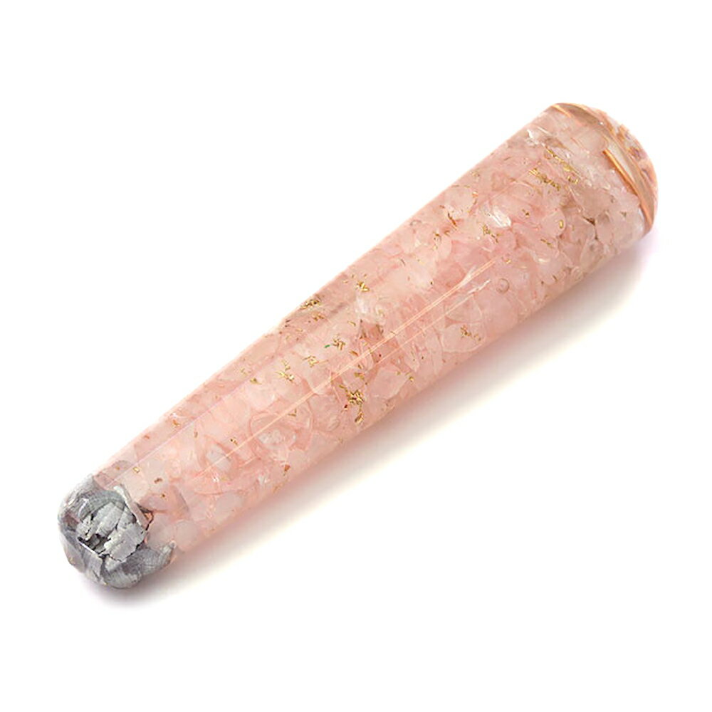 マッサージスティック 【オルゴナイト】 ローズクォーツ 115mm前後 送料無料 ダウジング ヒーリング 天然石 パワーストーン プチギフト 転勤 退職 お礼 ...