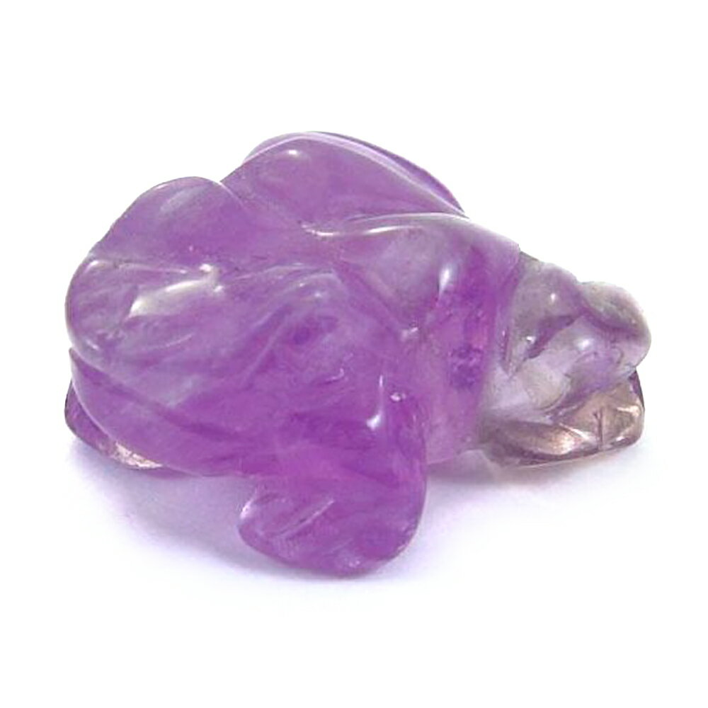 誕生石 2月 ミニ彫り物 20mm カエル 蛙 かえる アメジスト/紫水晶(Amethyst)/誠実/心の平和/邪気の予防/恋愛成就/お守り 天然石 パワースト...
