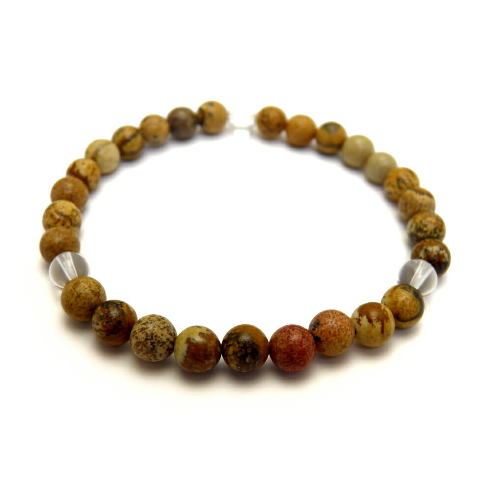 【6mmシンプル3´sブレスレット】 ピクチャージャスパー 天然石 パワーストーン / インペリアルオーラ おしゃれ かわいい オシャレ 可愛い プレゼント ギ...