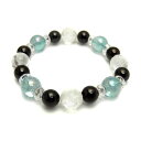 高級四神獣シリーズ 四神獣ブレスレット 水晶彫り 12mm玉 青龍・朱雀・白虎・玄武 ガーネット&アクアオーラ 天然石 風水 パワーストーン プチギフト 転勤 ...