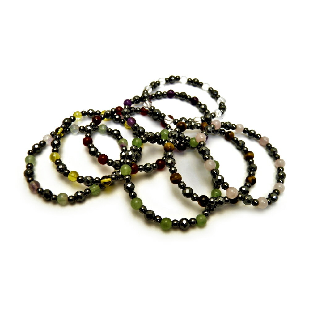 選べる8種類 磁気ヘマタイト6mmカット入りブレスレット 天然石 パワーストーン プチギフト 転勤 退職 お礼 母の日 敬老の日 ギフト / インペリアルオーラ...