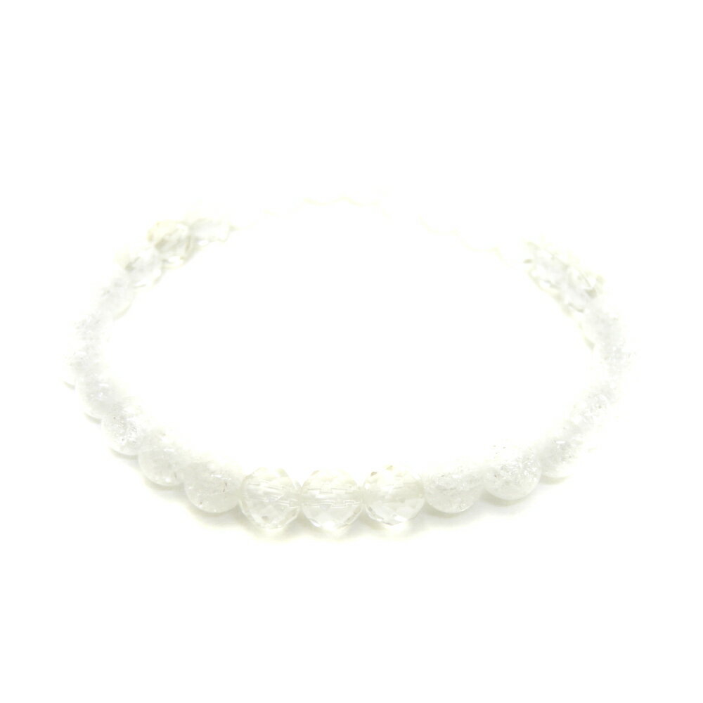 6mmシンプル3x3ブレスレット クラック水晶 【AB0001シリーズ】風水 パワーストーン / インペリアルオーラ おしゃれ かわいい オシャレ 可愛い プレ...