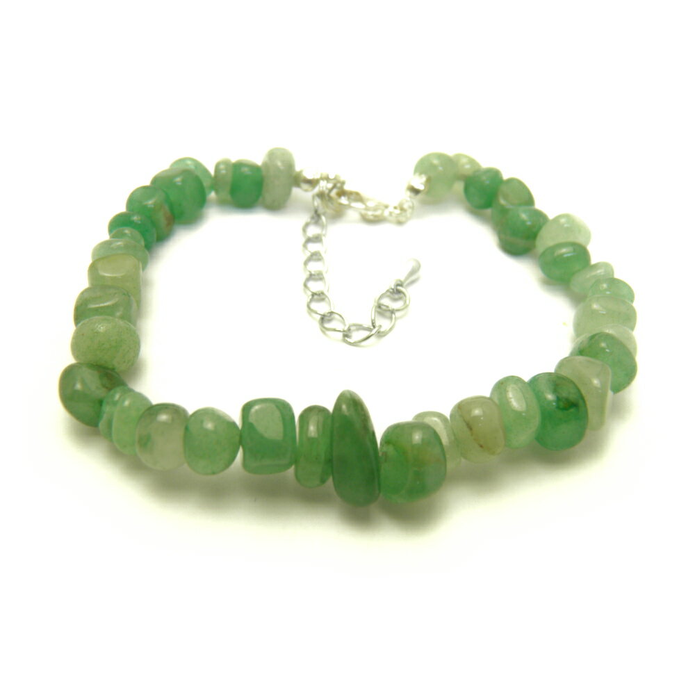 【さざれブレスレット】 誕生石 5月 アベンチュリン/インド翡翠(Aventurine)/沈着/勇敢/聡明/お守り 天然石 パワーストーン / インペリアルオー...
