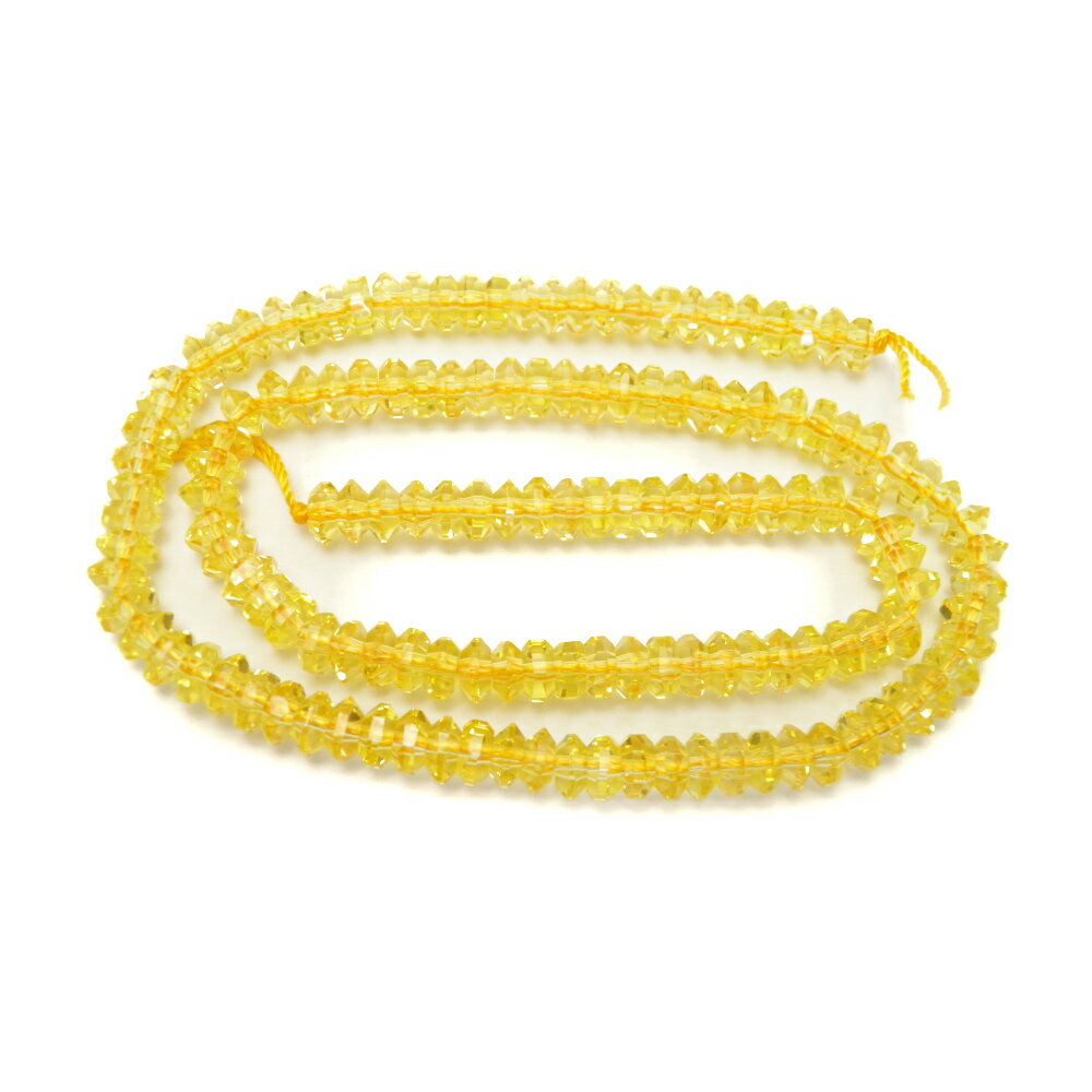 パワーストーン シトリンクォーツ/黄水晶(Citrine)/太陽の象徴/商売/金運/幸福/お守り 3×6mm 16面そろばんカット 一連 / インペリアルオーラ...
