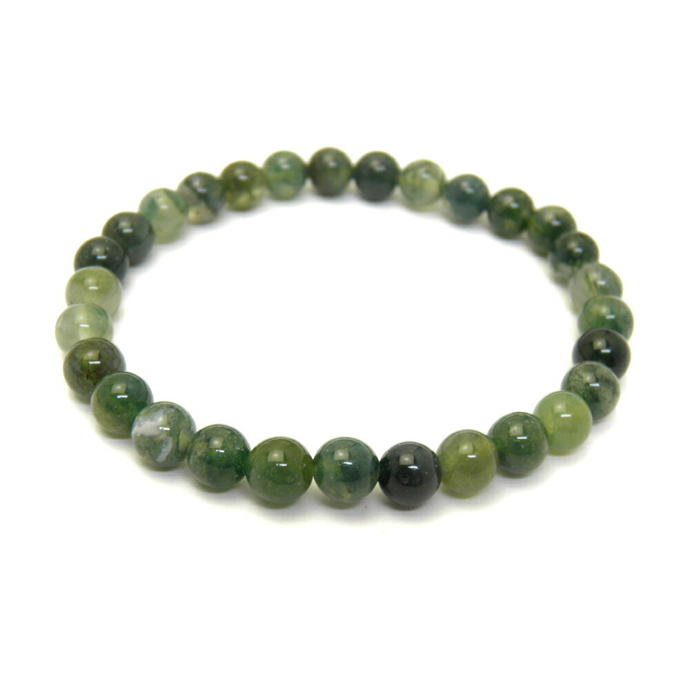 【ENDLESS_6mmブレスレット】 モスアゲート (6mm玉)ブレスレット 天然石 パワーストーン / インペリアルオーラ おしゃれ かわいい オシャレ 可...
