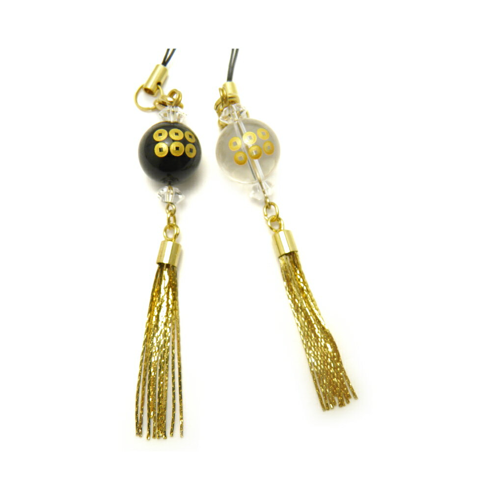 戦国武将ストラップ オニキス/水晶 金彫り家紋 真田幸村 パワーストーン携帯ストラップ 天然石 パワーストーン プチギフト 転勤 退職 お礼 母の日 ギフト /...