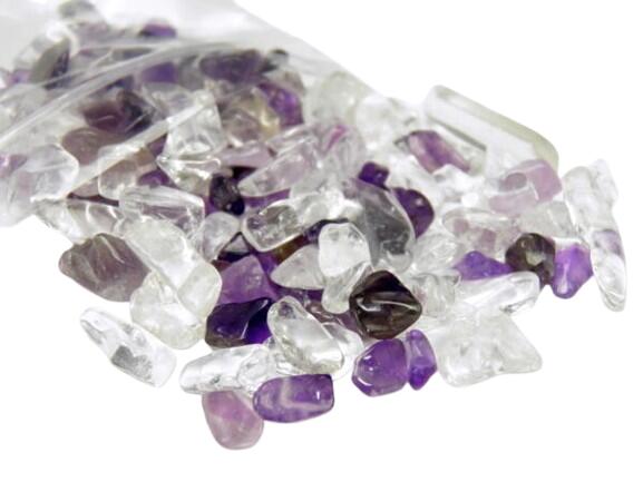 パワーストーン アメジストと水晶 【さざれ石】 天然石のさざれ(サザレ)/細石/(パワーチャージ)お守りに パワーストーン / インペリアルオーラ おしゃれ か...