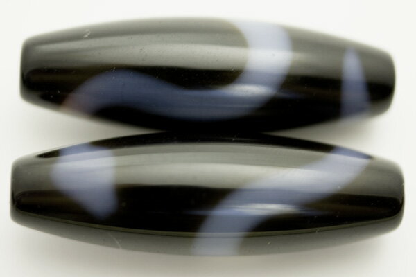 【天珠ビーズ】高級風化天珠3.8cm 白蛇 (茶地に白模様タイプ)へび ヘビ 一粒売り / 天然石、パワーストーンの専門店インペリアルオーラ おしゃれ かわいい...