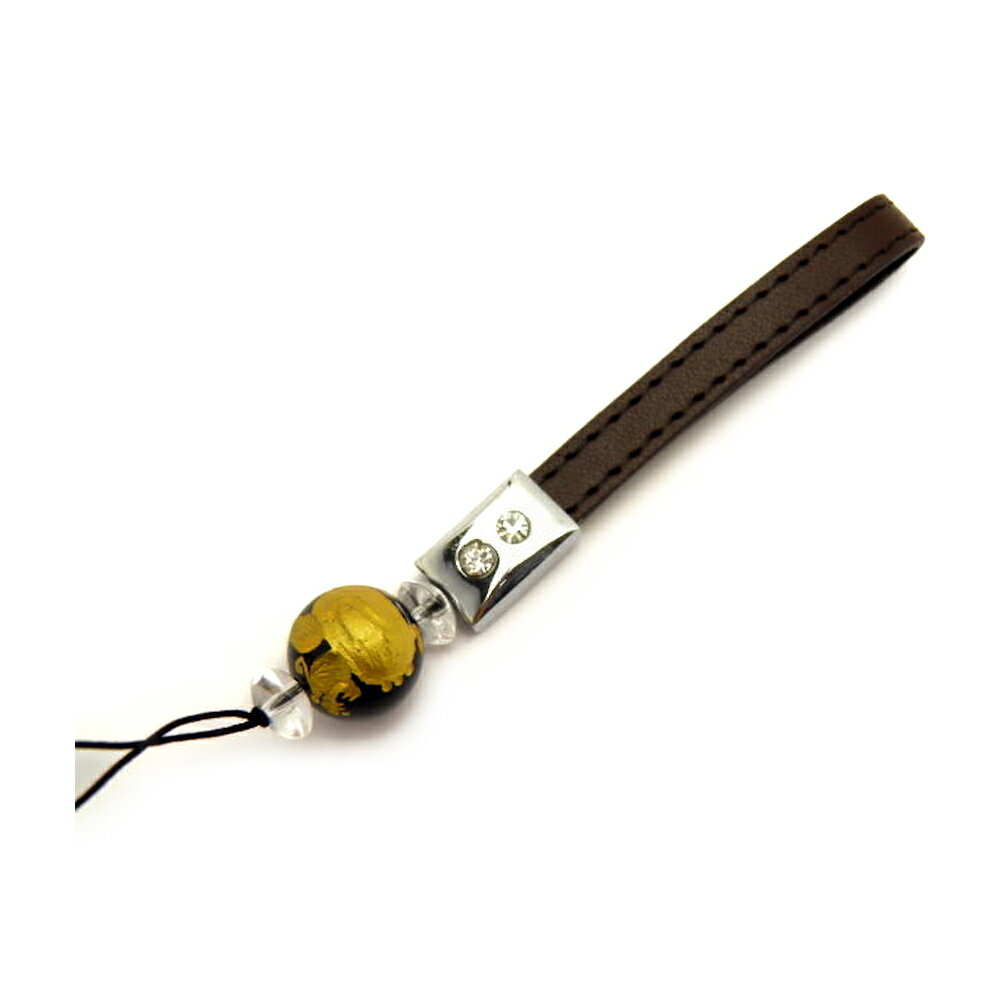 携帯ストラップ オニキス 貔貅 金彫り (合皮茶ひも) 約14mm 天然石 パワーストーン プチギフト 転勤 退職 お礼 母の日 敬老の日 ギフト / インペリ...