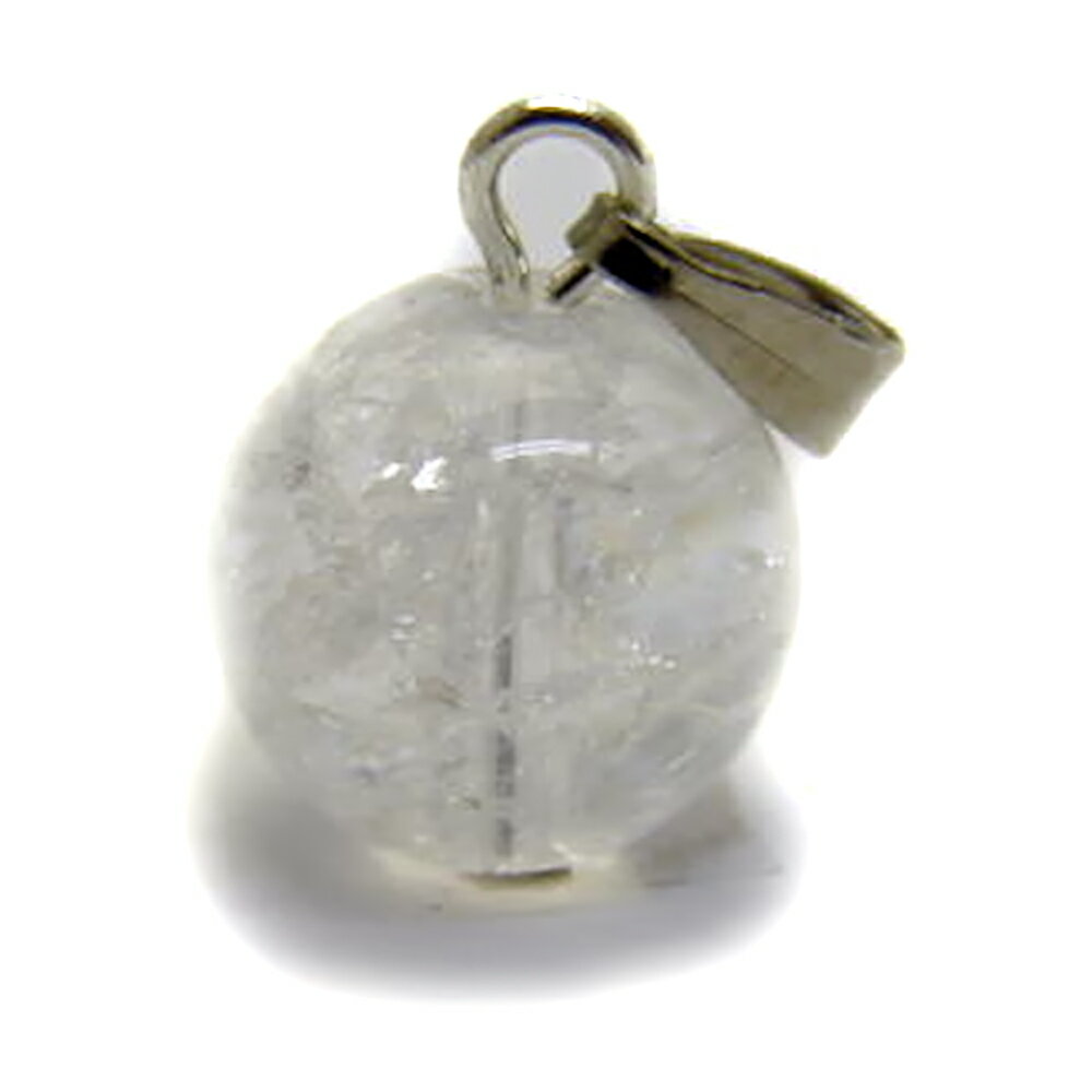 天然石 丸玉ペンダントトップ ペンダントヘッド パワーストーン バラ売り クラック水晶 10mm パワーストーン / インペリアルオーラ おしゃれ かわいい オ...