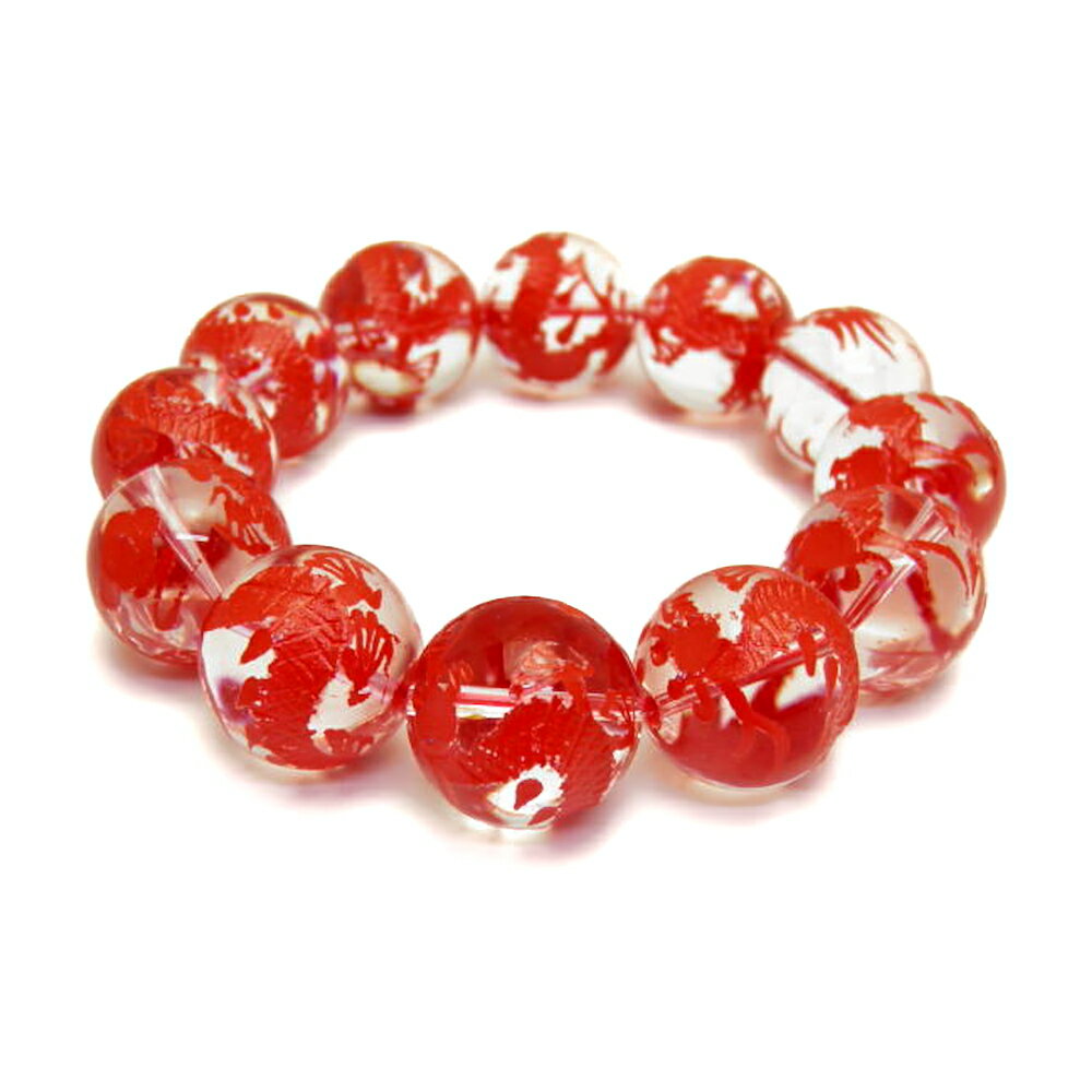 20mm 水晶 龍 大玉ブレスレット 数珠 ブレスレット 金龍 黒龍 藍龍 銀龍 赤龍 天然石 パワーストーン / インペリアルオーラ おしゃれ かわいい オシ...