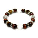 天然石 四神獣ブレスレット タイガーアイ&レッドタイガーアイ&四神獣 水晶 パワーストーン 四神相応数珠ブレスレット バラ売り 四神獣パワーストーン パワースト...