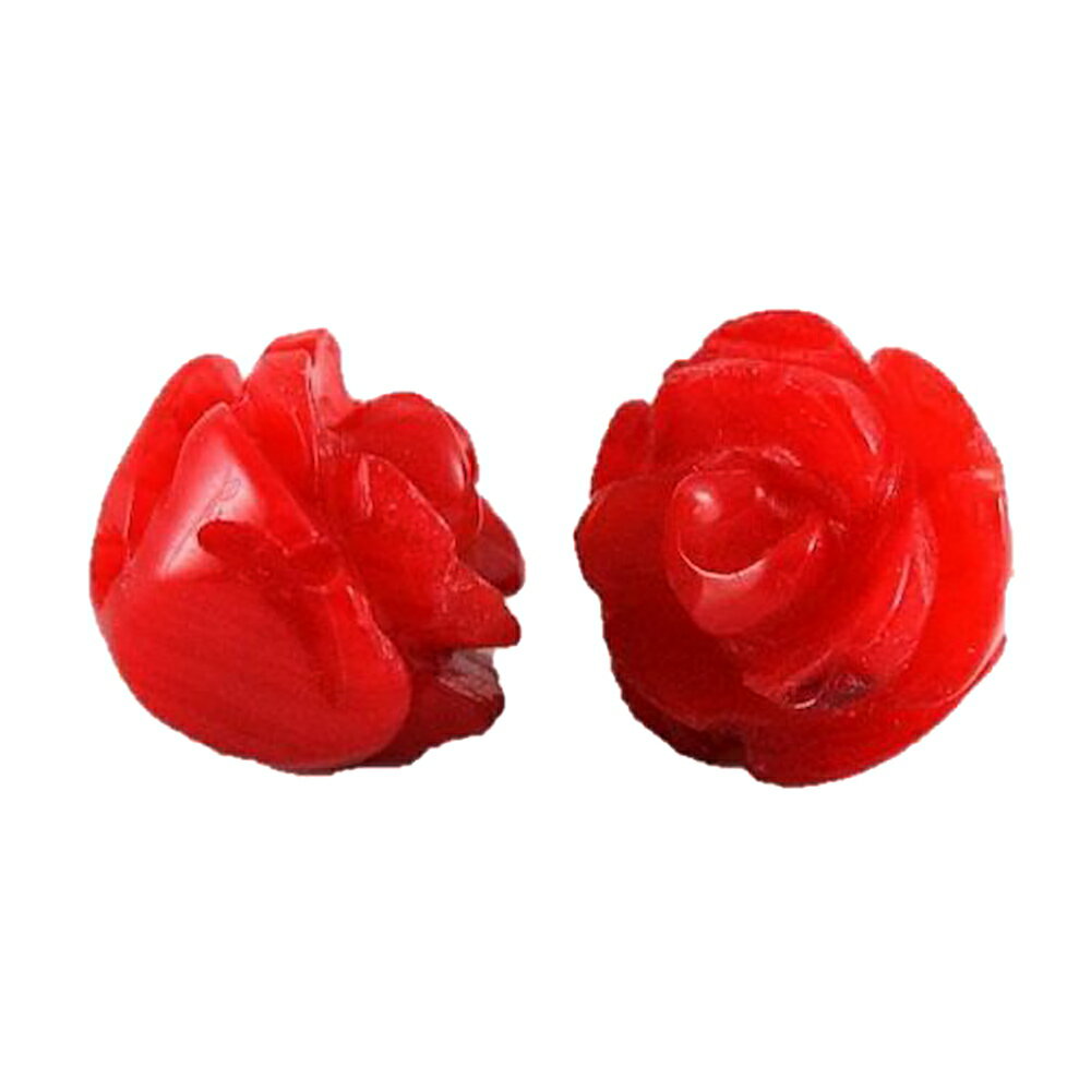 【薔薇一粒売りビーズ】 (立体) 10mm 赤珊瑚 1粒売り バラ売り 手作りにオススメ! 天然石 パワーストーン / インペリアルオーラ おしゃれ かわいい ...