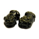 ゴールデンシャイン オブシディアンAAA 貔貅(ヒキュウ)彫刻 30×18×12mm 1ペア 天然石 パワーストーン / インペリアルオーラ おしゃれ かわいい...