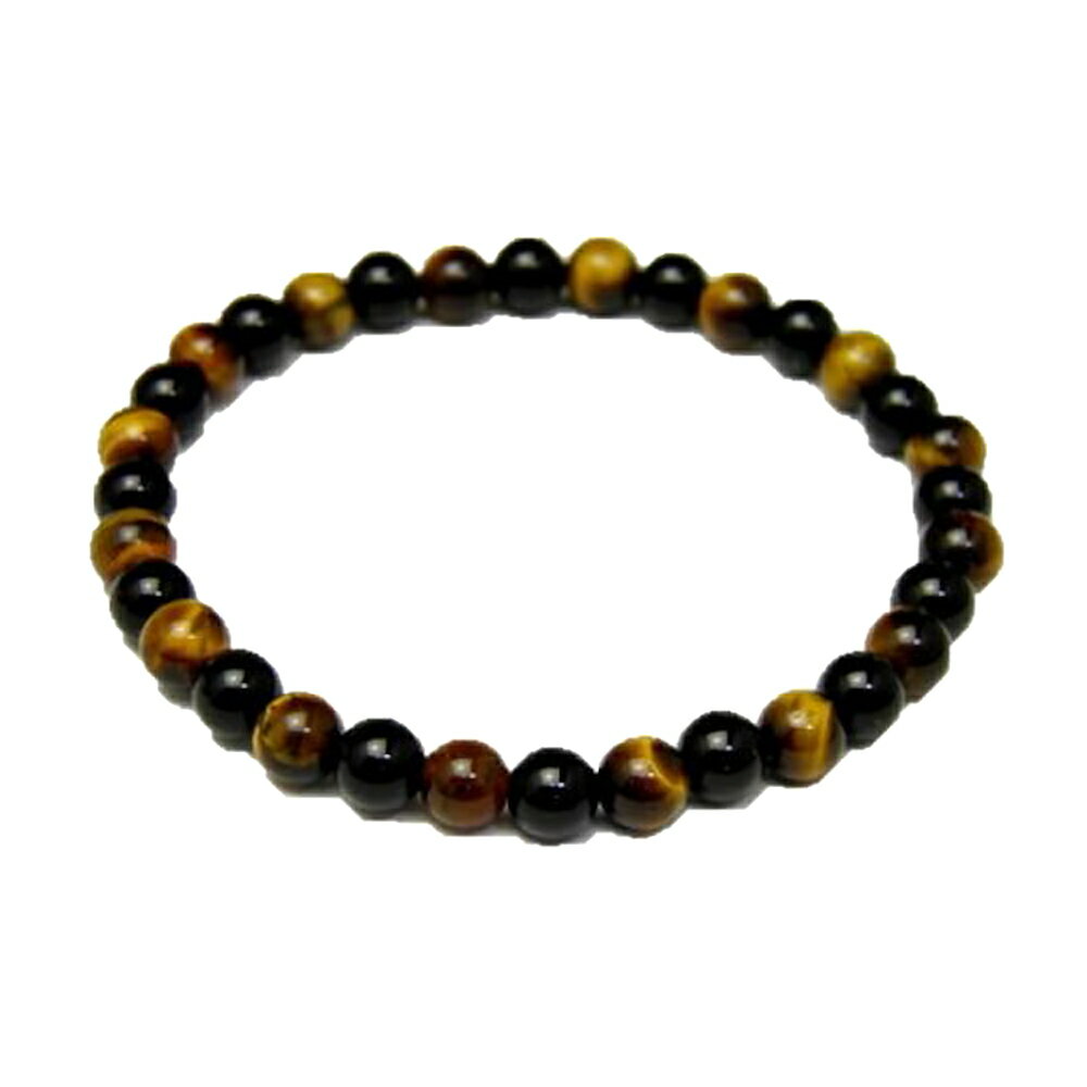 【6mm_Simple_Combiブレスレット】 オニキス&タイガーアイ 天然石 パワーストーン / インペリアルオーラ おしゃれ かわいい オシャレ 可愛い ...