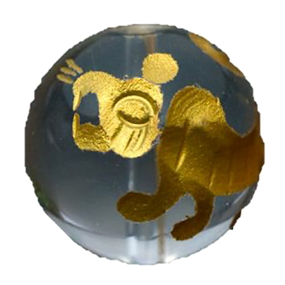 乐天商城 - 猛虎 水晶金彫り14mm玉ビーズ 【穴あり一粒売りビーズ】 天然石 パワーストーン / インペリアルオーラ おしゃれ かわいい オシャレ 可愛い プレゼント ギフト 贈り物 彫刻ビーズ 彫りビーズ