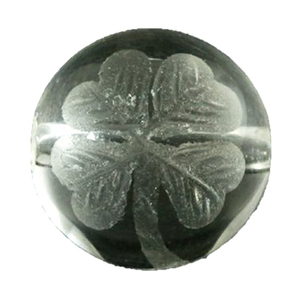 四つ葉のクローバー 水晶10mm 素彫り クローバー 【彫刻 一粒売りビーズ】 天然石 パワーストーン / インペリアルオーラ おしゃれ かわいい オシャレ 可...