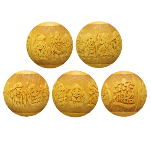 【浮彫】福招き 七福神 招財進寶 No.003 柘植大玉 ウッドビーズ 18mm 柘植 3.5mm穴【穴あり一粒売りビーズ】 / 天然石、パワーストーンの専門店インペリアルオーラ おしゃれ かわいい オシャレ 可愛い プレゼント ギフト 贈り物