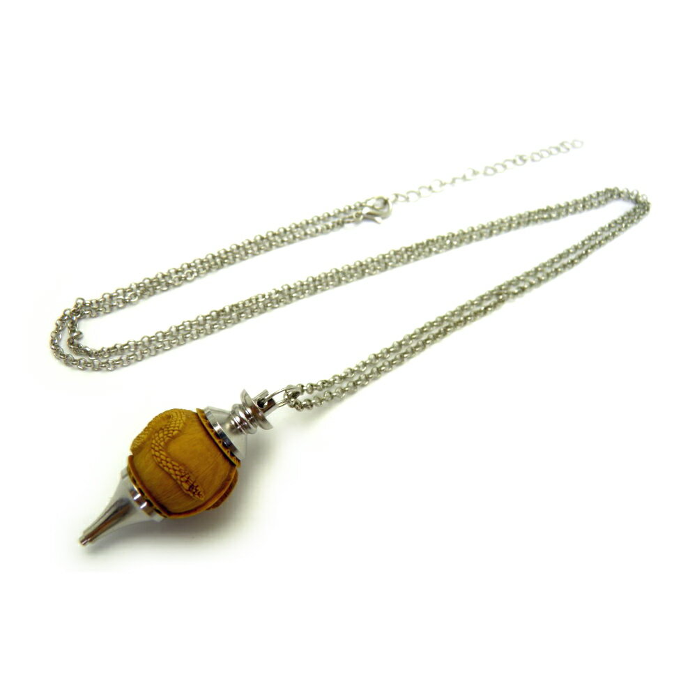 【浮彫】 白蛇 柘植 ペンデュラム ネックレス 1個売り へび ヘビ パワーストーン ダウジング ヒーリング / インペリアルオーラ おしゃれ かわいい オシャ...