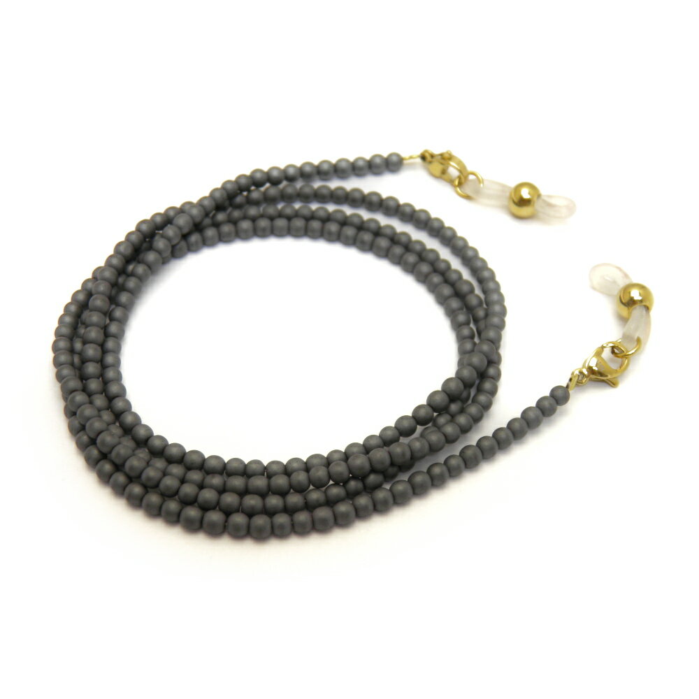 天然石 フロストヘマタイト 3mm玉 メガネチェーン パワーストーン 置き忘れ防止 めがねホルダー メガネストラップ 眼鏡コード 父の日 母の日 敬老の日ギフト...