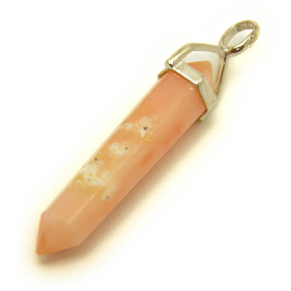 現品 No2 シルバーダブルポイント ペンダントトップ (小:約6x30mm) ロードクロサイト インカローズ 天然石 パワーストーン / インペリアルオーラ ...