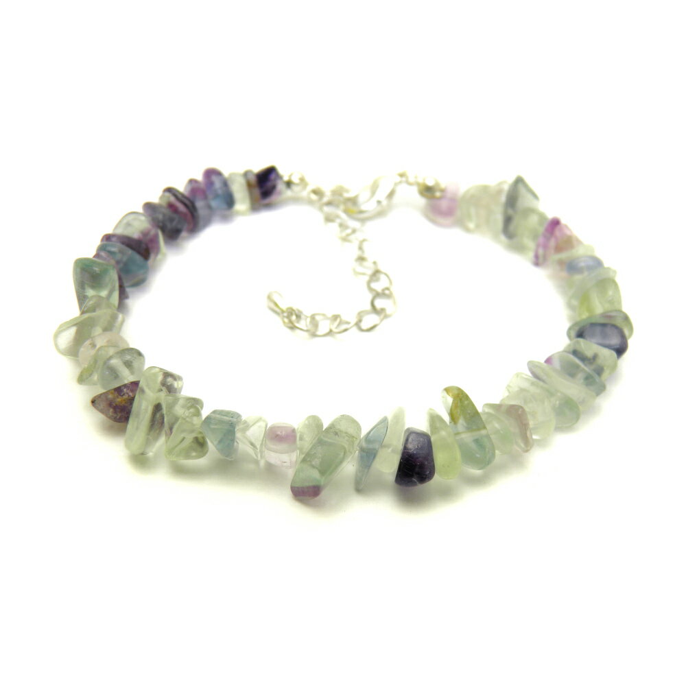 【ブレスレット】さざれチップ フローライト 天然石 パワーストーン プチギフト 転勤 退職 お礼 お祝い 誕生日 母の日 敬老の日 クリスマス ギフト プレゼン...