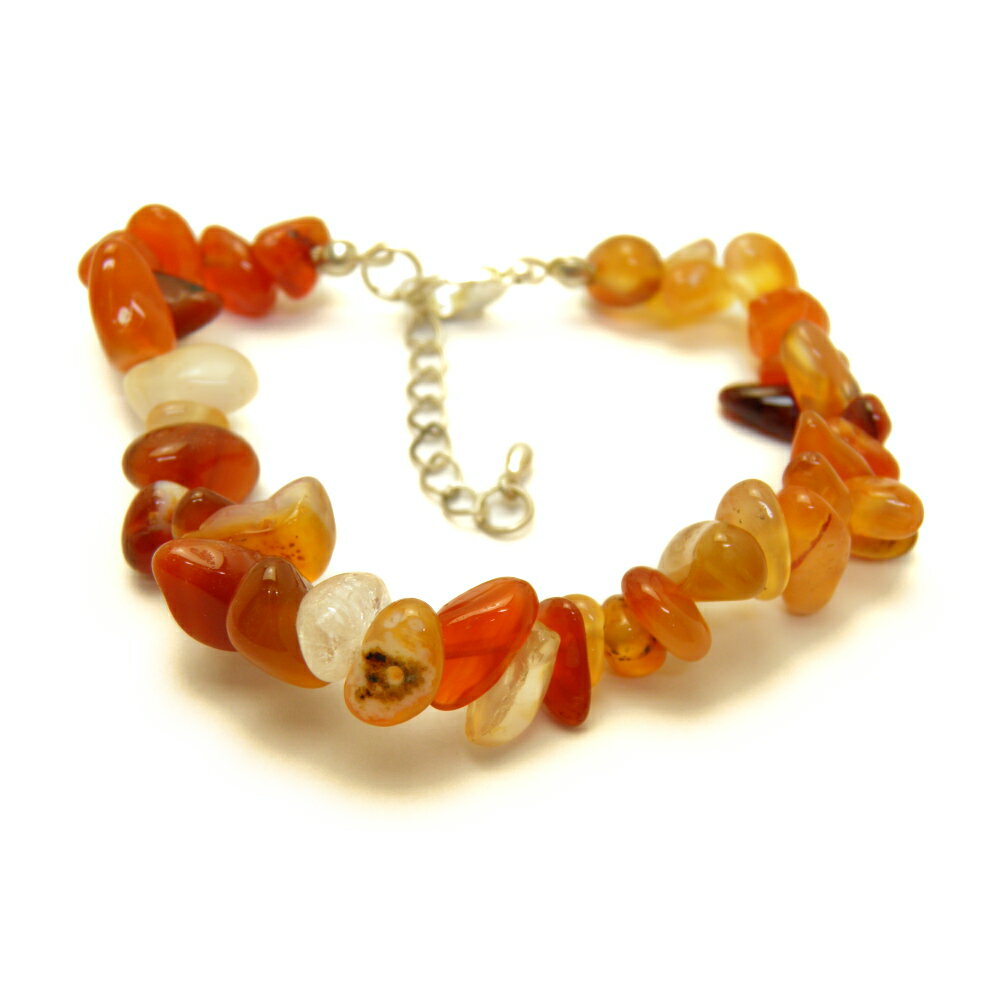 【さざれブレスレット】 誕生石 7月 「カーネリアン」 天然石 パワーストーン / インペリアルオーラ おしゃれ かわいい オシャレ 可愛い プレゼント ギフト...