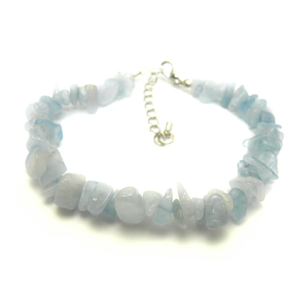 【さざれブレスレット】 アクアマリン 誕生石 3月 天然石 パワーストーン / インペリアルオーラ おしゃれ かわいい オシャレ 可愛い プレゼント ギフト 贈...