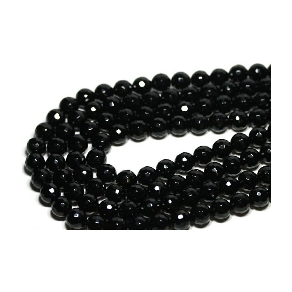 天然黒水晶 (モリオン) 128面カット 10mm 一連 天然石 パワーストーン / インペリアルオーラ おしゃれ かわいい オシャレ 可愛い プレゼント ギフト 贈り物