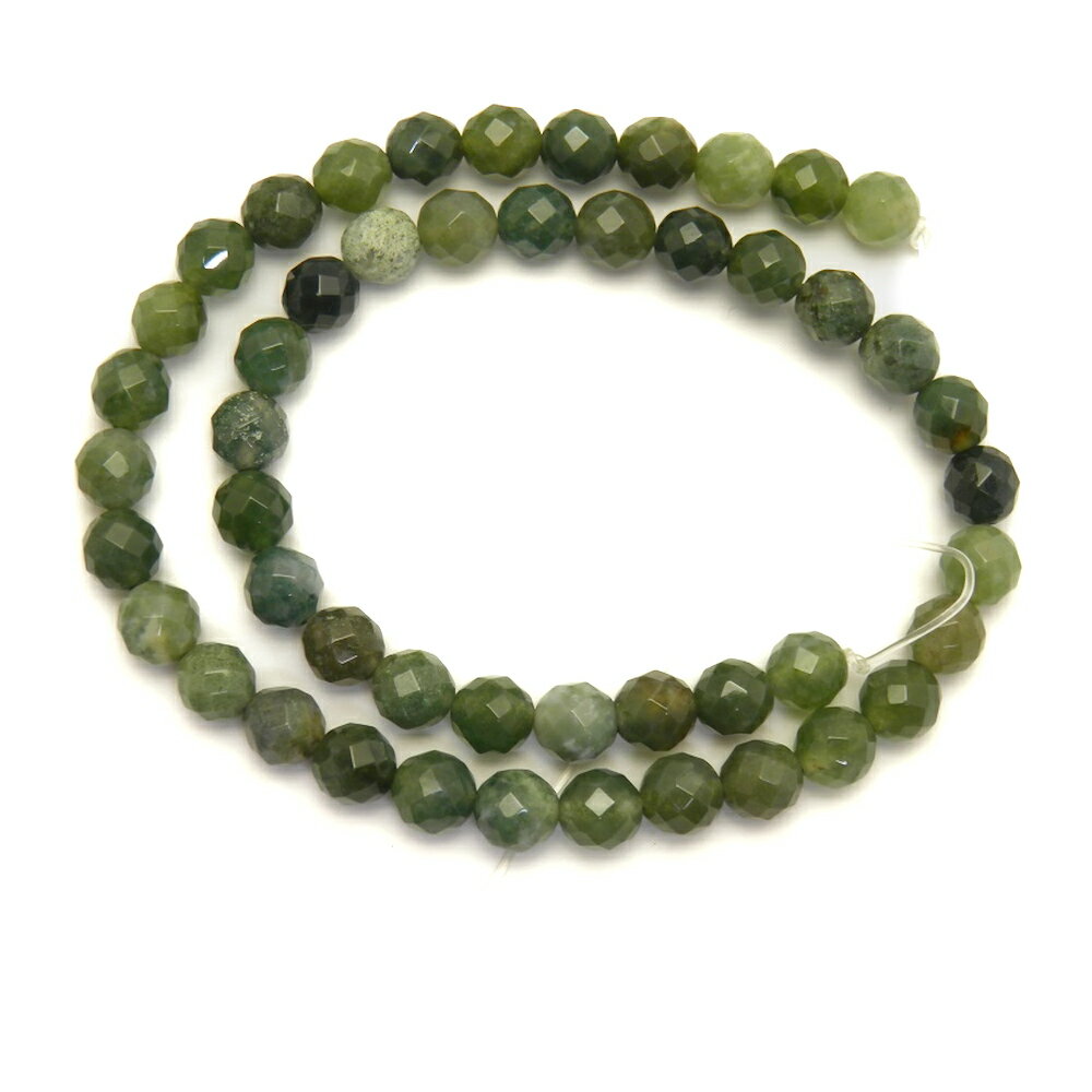 天然石 パワーストーン モスアゲート 64面カット 8mm 一連 / インペリアルオーラ おしゃれ かわいい オシャレ 可愛い プレゼント ギフト 贈り物